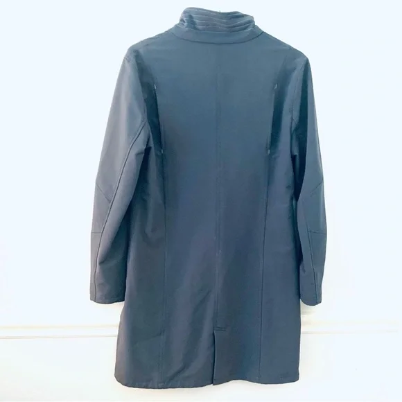 TITLE NINE Neo Trench Gray Soft Shell Zip Snap Midi Coat - Picture 4 of 9